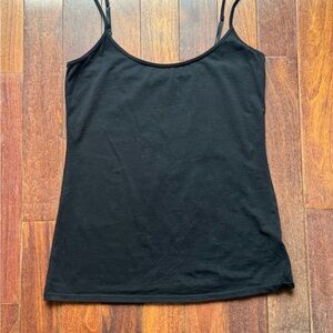 Black Women's Camisole Top Tank Top Spaghetti Strap Size L